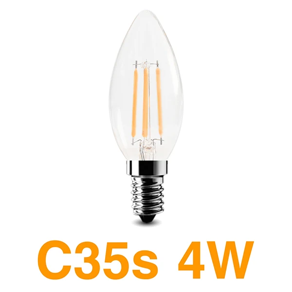 [Mingben] 6 шт./лот светодиодных ламп накаливания C35 свечах лампада E14 2 Вт 4 Вт 6 Вт AC 110 В 220 В свет Bombillas LED edison удара шарика - Испускаемый цвет: 6pcs C35 Cone 4W