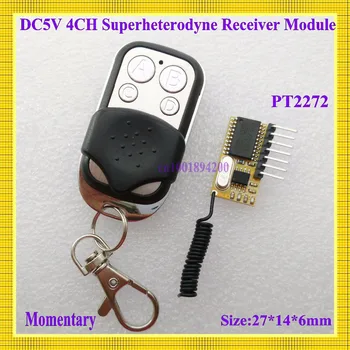 

DC 5V 4 CH Superheterodyne Receiver Module PT2272 Fixed Code RX TX Remote Control 315/433mhz Momentary High Level TTL Signal