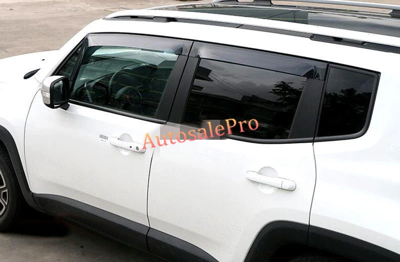 Door Window Visor Vent Shade Sun Guard Deflector for Jeep Renegade 2015
