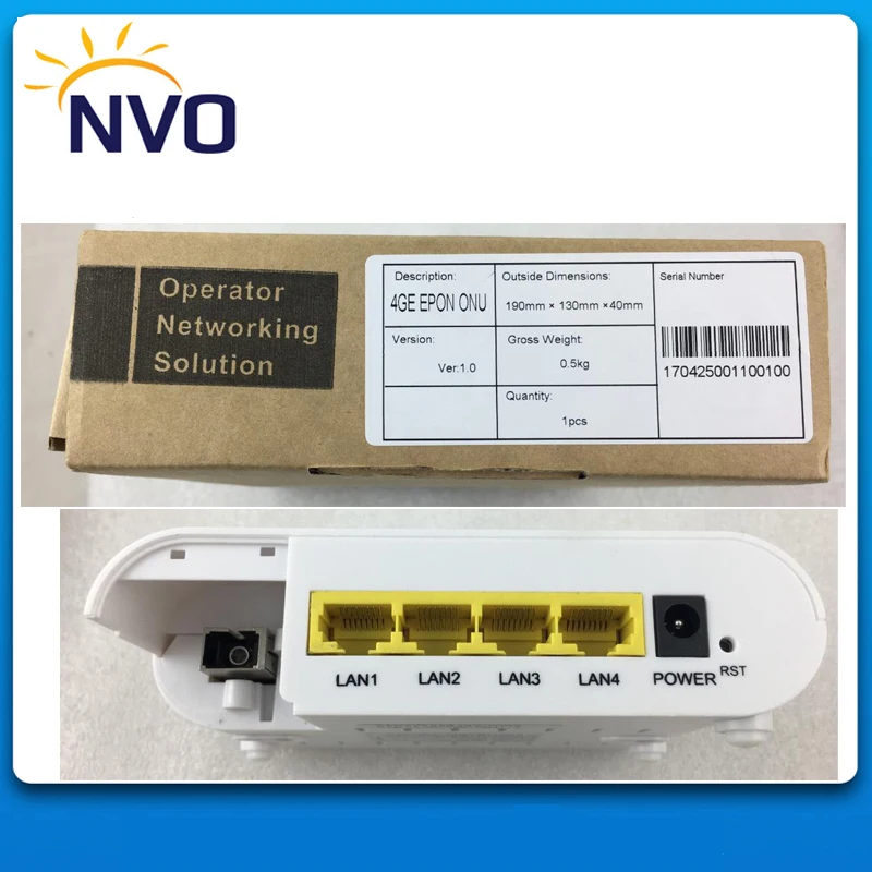 FTTH EPON ONU 4GE(10/100/1000Mbps) Fast Ethernet Port Eu Charger Cortina Chip Wireless WiFi Router With 4 Ports