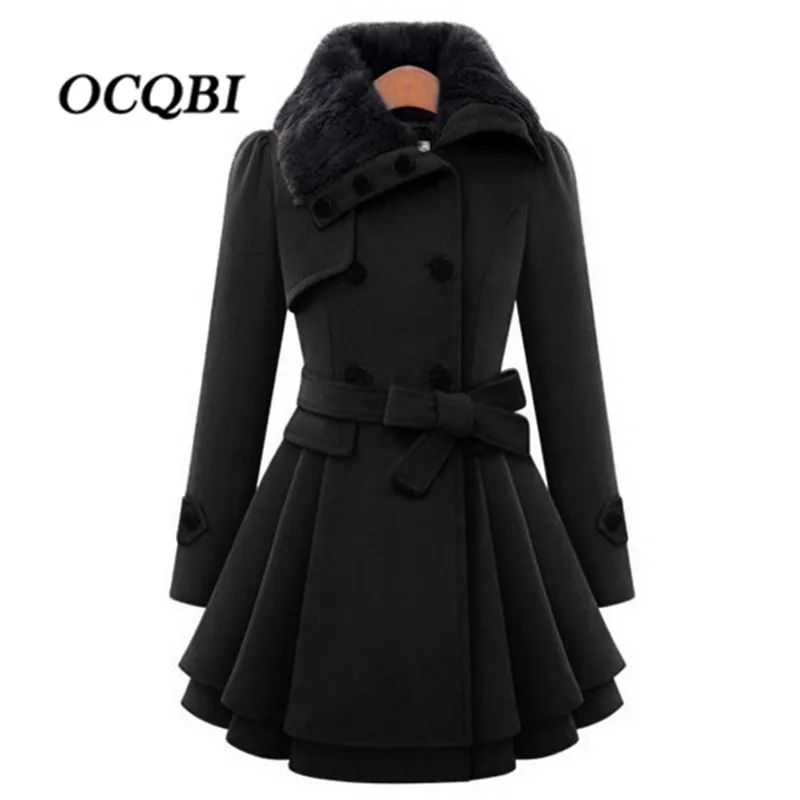 Зимнее женское элегантное тонкое пальто большого размера, высокое качество, уличная одежда, корейский стиль, Пальто 4xl