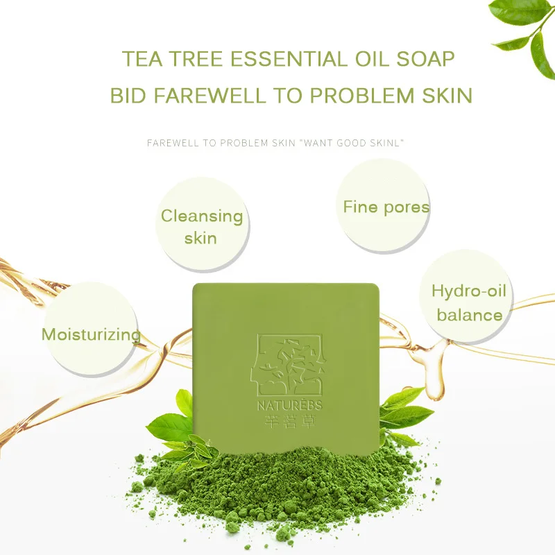 Эфирные масла зеленого чая Отбеливающее мыло ручной работы увлажняющие тонкие поры лица глубокое очищающее мыло удаляет Очищение акне мыло 100 г