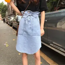 Pengpious высокая талия тонкие джинсовые юбки высокого качества хлопок винтажная джинсовая юбка стирка с карманами неправильной резки