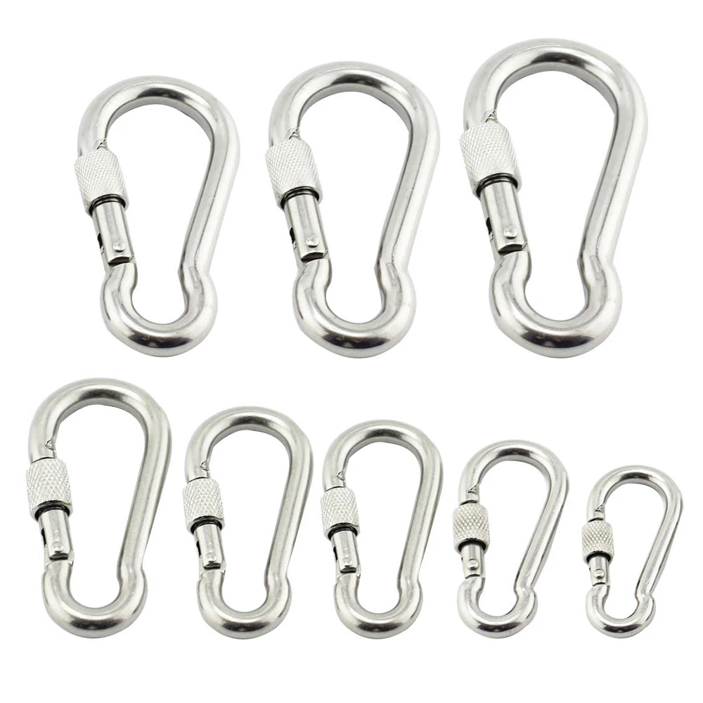 304 Stainless Steel Heavy Duty Quick Link Chain Carabiner Rope Cable