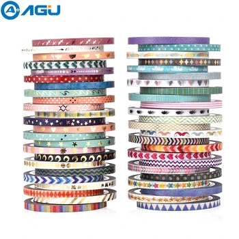 

AAGU 48PCS Slim Decorative Washi Tape Set Scrapbooking Planner Adhesive Paper Tape Single Side Stationery Sticker For DIY Making