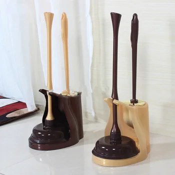 

Plastic Manual Drain Plunger Strong Washer Toilet Tool With Toilet Brush Set Handle Kitchen Toilets Bathroom Cleaning Tool
