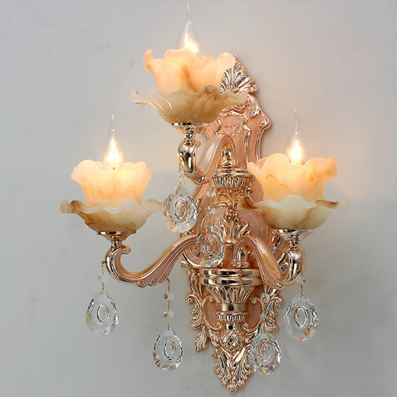 large Artificial jade crystal wall light lighting for living room