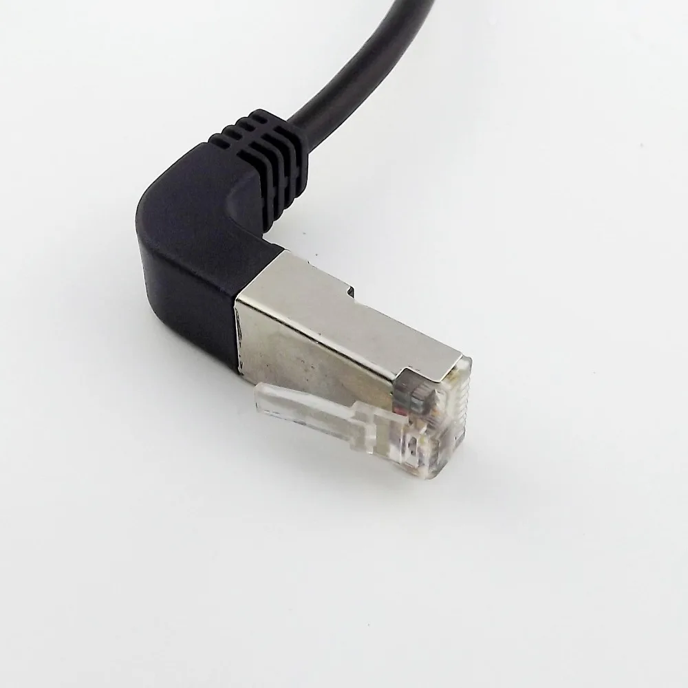 1 шт. RJ45 штекер с угловой до гнездовой панелью Ethernet LAN Сетевой Удлинительный