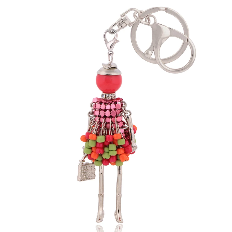 2017 new arrival trendy tassel rhinestone keychain charms fashion key
