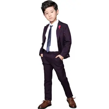 

New Children Boys Plaid Blazer+Pant+Shirt 2/3Pcs Baby Boy Suit For Wedding Piano Party Kids Boys Suits Formal Clothes Sets Y165