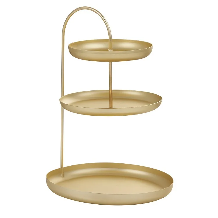 2/3 Tier Gold Home Storage Racks Bathroom Organizer Cosmetic Lipstick Perfume Holder Shelf Home Table Food Cake Plates