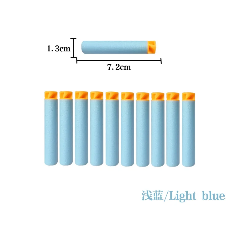 100 шт плоская мягкая голова Торнадо 7,2 см мягкие пули для Nerf игрушечный пистолет заправка игрушка дартс для Nerf бластер винтовка страйкбол - Цвет: Light Blue