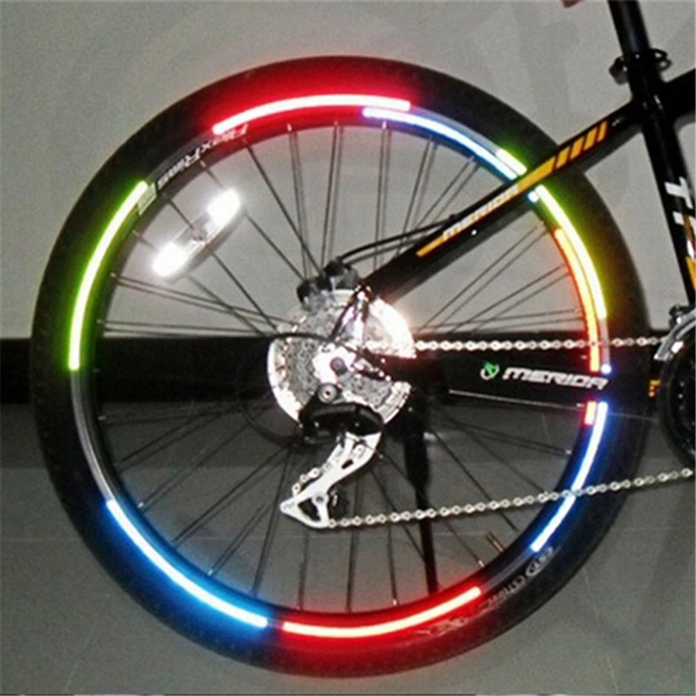 5 шт. велосипедные отражатели флуоресцентные MTB велосипедные колеса обода светоотражающие наклейки для горного велосипеда наклейки для велосипеда на открытом воздухе
