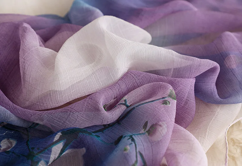 RUNMEIFA роскошный бренд модный весенний шелковый шарф для женщин/дамы цветочный принт Длинные обертывания и шали женский фуляр