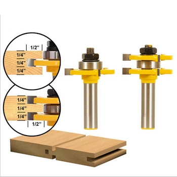 

1 Set Tongue & Groove Bit Router Set Matched Tongue and Groove Router Bit Woodworking Mortising Router Tool Parts