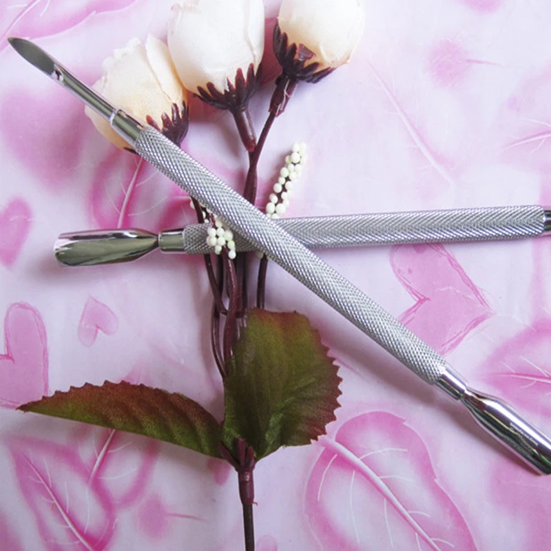 LUOLLOVE 1Pc Nail Stainless Pusher Nail Cuticle Pusher Nail Instrumente