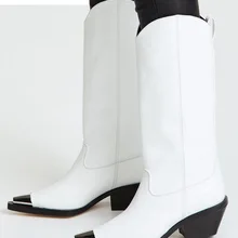 Vankering/Брендовая обувь; женские сапоги до колена из коровьей кожи и микрофибры; женские сапоги на толстом высоком каблуке; цвет черный, белый; сезон осень-зима