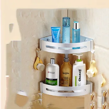

Non-perforated bathroom rack bathroom toilet sink tripod storage rack Bathroom Wall Square Anodic oxidation Space aluminum
