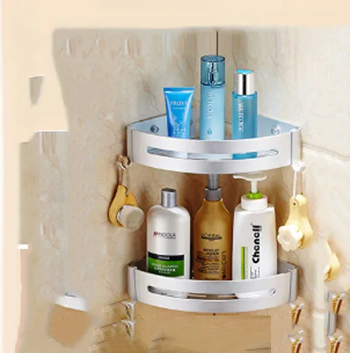 

Non-perforated bathroom rack bathroom toilet sink tripod storage rack Bathroom Wall Square Anodic oxidation Space aluminum