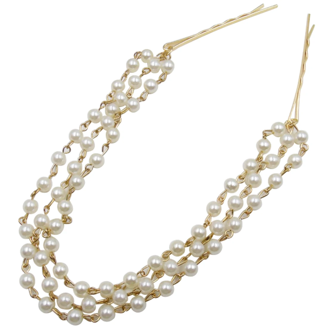 Multilayer Fringed Pearl Tassels Pearls Chain Hairband Hairpins Barrettes Dish Hair Clips Band Accessories For Women Girl Lady