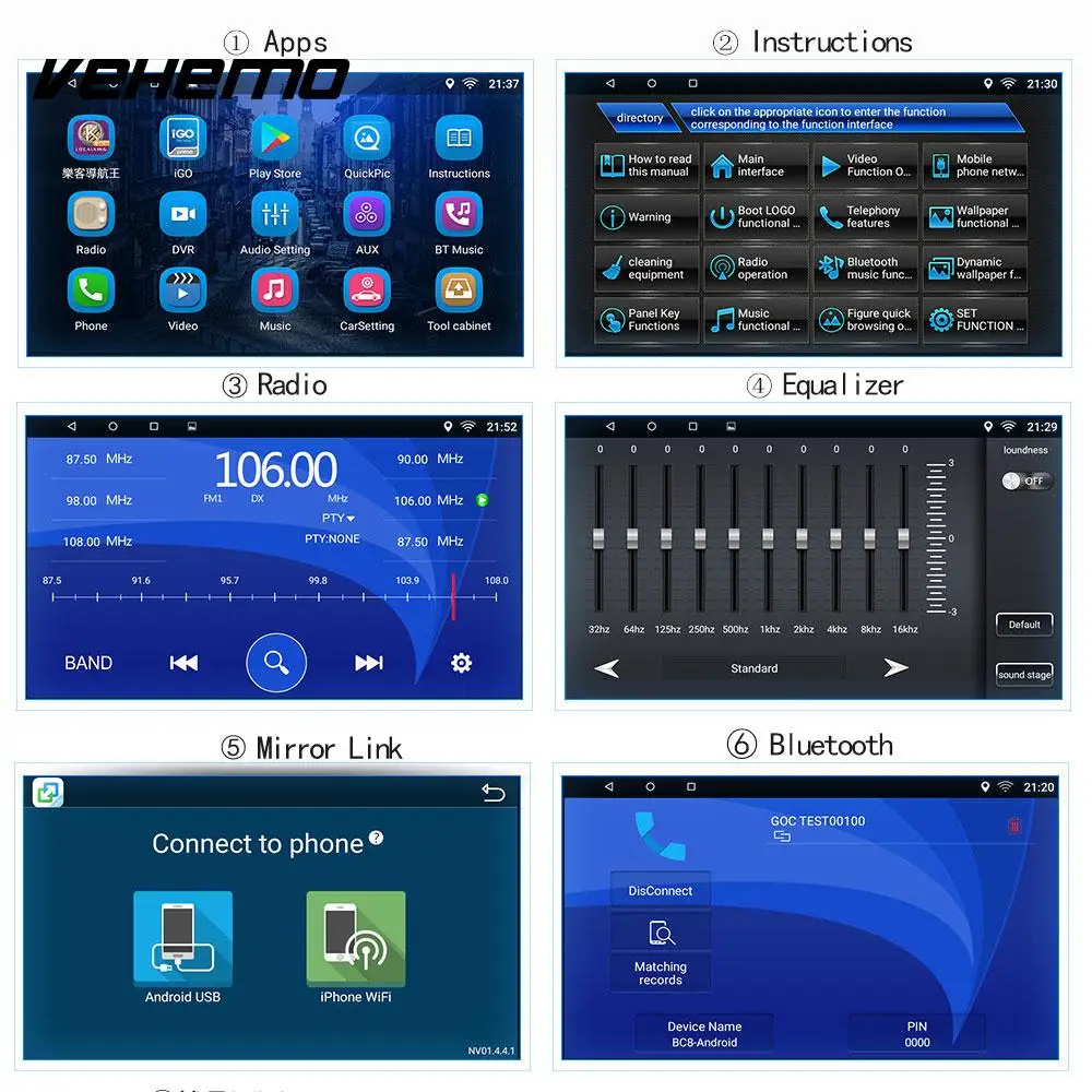 

Vehemo Mirror Link MP5 Player Audio Video Player Car Audio Car Electronics Car MP5 for Bluetooth Payer Automobile