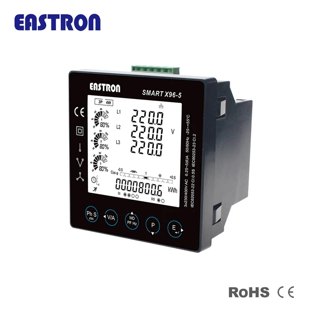 Smart X96 5j Three Phase Panel Multi Function Energy Meter With Smart X96 5j Three Phase Panel Multi Function Energy Meter With Modbus Measure Kwh Kvarh Kw Kvar Kva P Pf Hz Dmd V A Thd