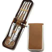 7 шт./компл. профессиональные кусачки для ногтей кутикулы Щипцы Педикюр Маникюр очиститель ухо выбора комплект чехол Красота инструмента дома существенно