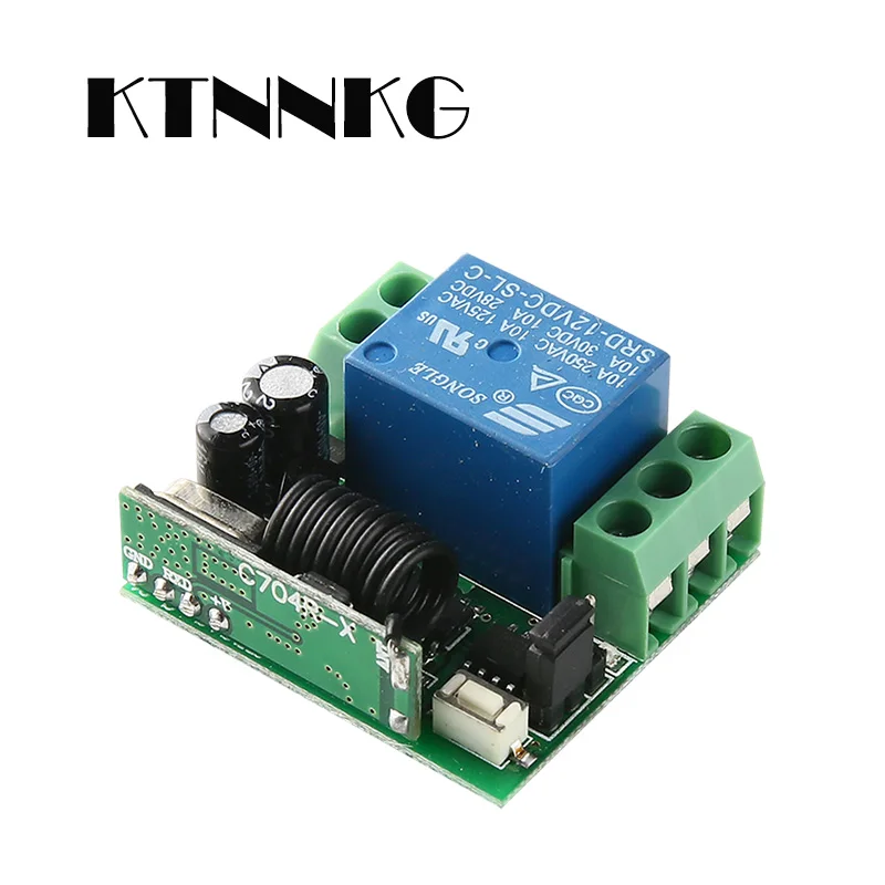 

1 Way DC12V Smart Home Wireless Remote Switch DIY Receiver Transmitter Module 433MHz RF Auto Electric Door Controller