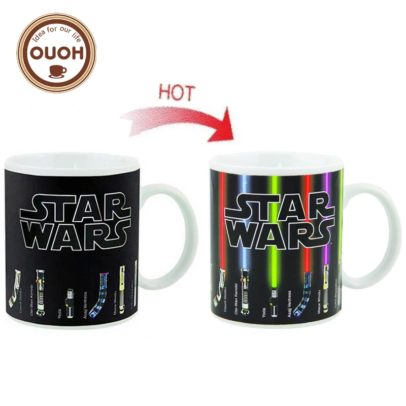 

Promotion Star Wars Lightsaber Heat Reveal Mug Color Change Coffee Cup Sensitive Morphing Mugs Temperature Sensing Birthday Gift