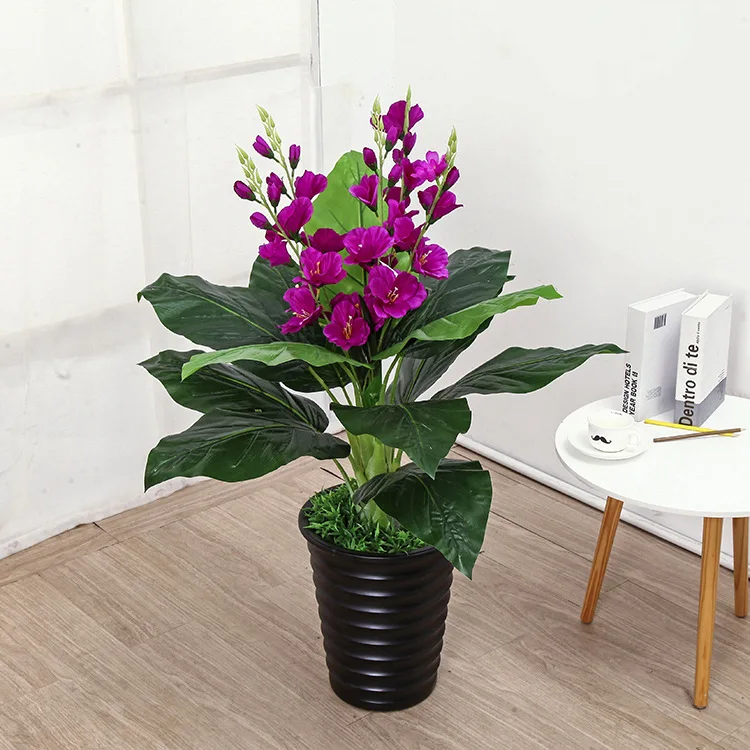 Искусственные цветы 80 см орхидеи Бонсай без горшка искусственные растения для гостиной комнатное украшение для дома в горшках