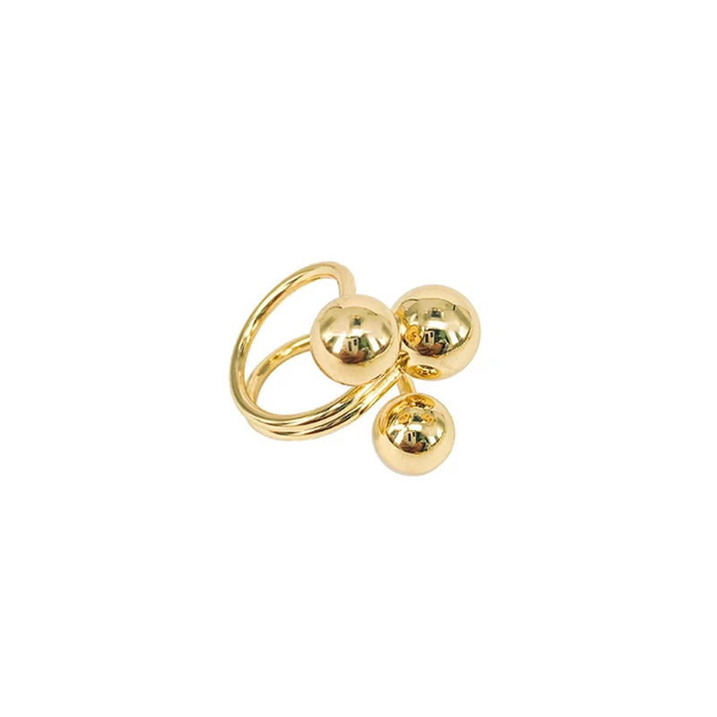 GHIDBK золотые серебряные бусы с шариками, открытые кольца для женщин, геометрические современные смелые кольца в стиле барокко, регулируемые ювелирные Кольца Подарочные