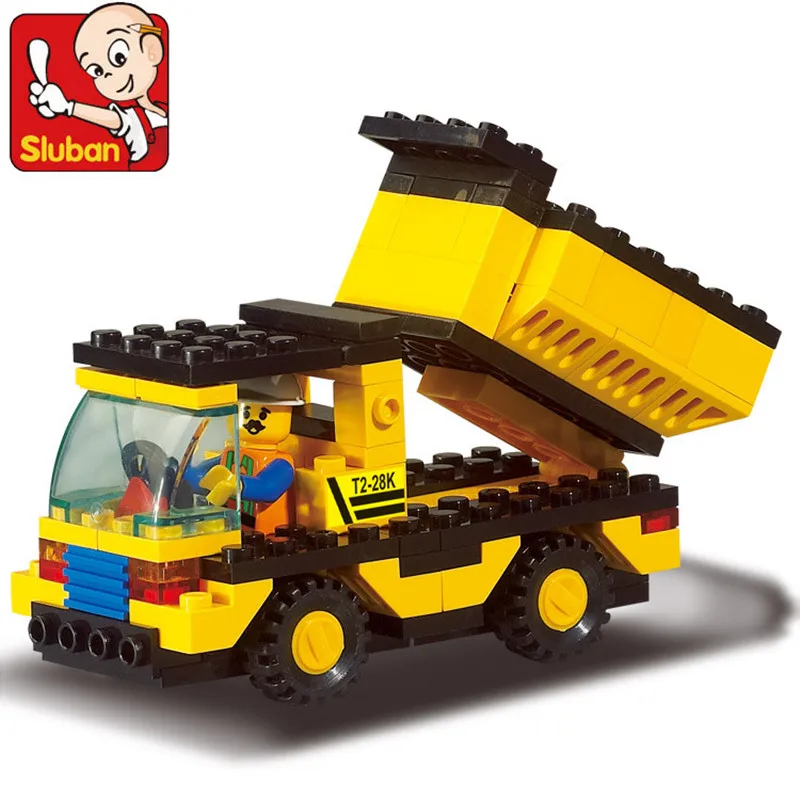 

SLUBAN 9500 City 2 IN 1 Engineering Dump Truck Vehicles Figure Blocks Compatible Legoe Building Bricks Toys For Children