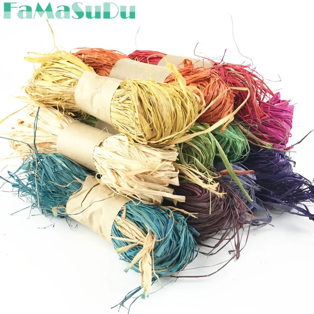 1 roll Natural Raffia Rope for DIY crafts Wedding Invitation Gift