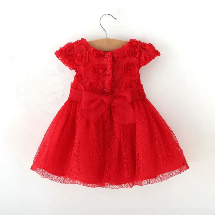 Retail - 2018 summer baby girls dress bow Baby clothing,ball gown children kids tutu baby girls dress baby dress red 3