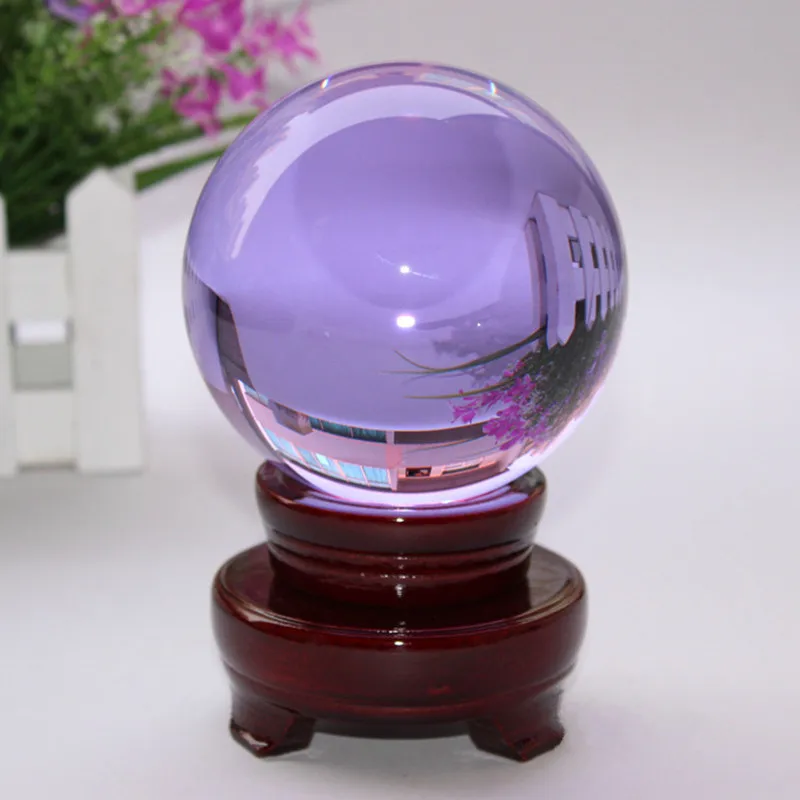 10CM Purple Quartz Crystal Glass Sphere Healing Ball Craft Gift Feng Shui Good Luck Crystals