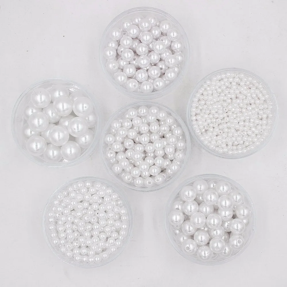 

Wholesale 3/4/6/8/10/12/14/16/18/20mm Cheap Round Shape Imitation Pearls Beads Handmade DIY Bracelet Jewelry Accessories Making