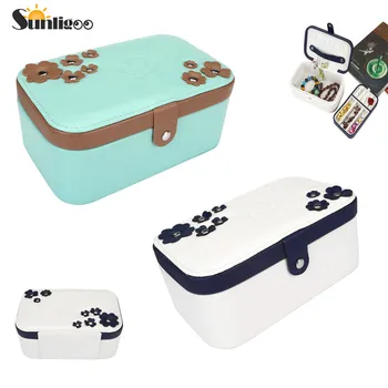 

Sunligoo Velvet Jewelry Boxes Vintage 2 Layers Jewelry Box Multideck Storage Cases Ring Earrings Necklaces Makeup Holder Case