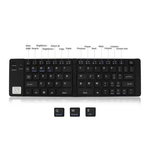 CHYI Portable Folding Bluetooth Keyboard Wireless Rechargeable Slim Foldable Keypad For IPhone IPad IOS/Android/Windows Tablet Karachi