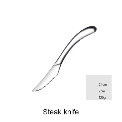 Европейский стиль столовые приборы черный нож вилка стейк нож торт вилка Посуда Наборы AKUHOME - Цвет: steak knife