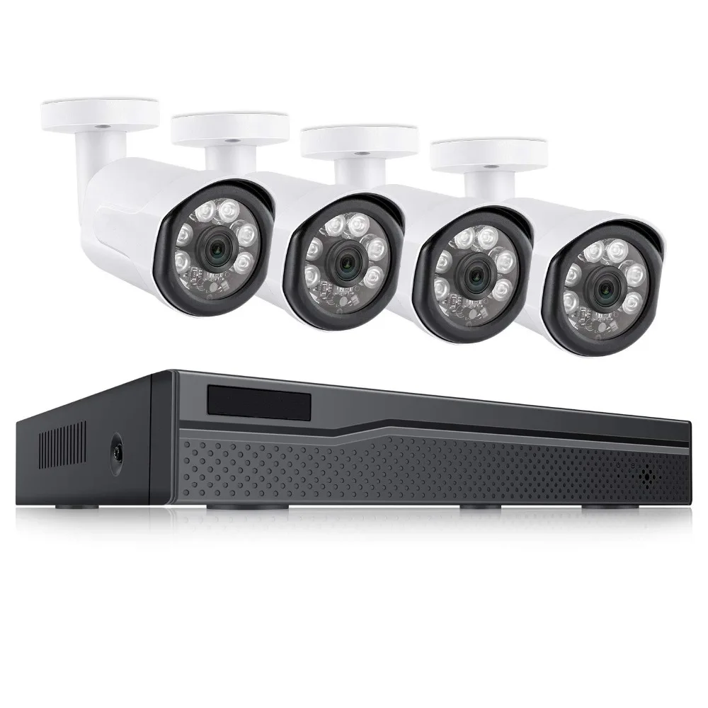Наружного видеонаблюдения 4 порты и разъёмы или 8 Hd 1080 p 2mp ip PoE камера безопасности системы 8ch nvr комплект 48 В