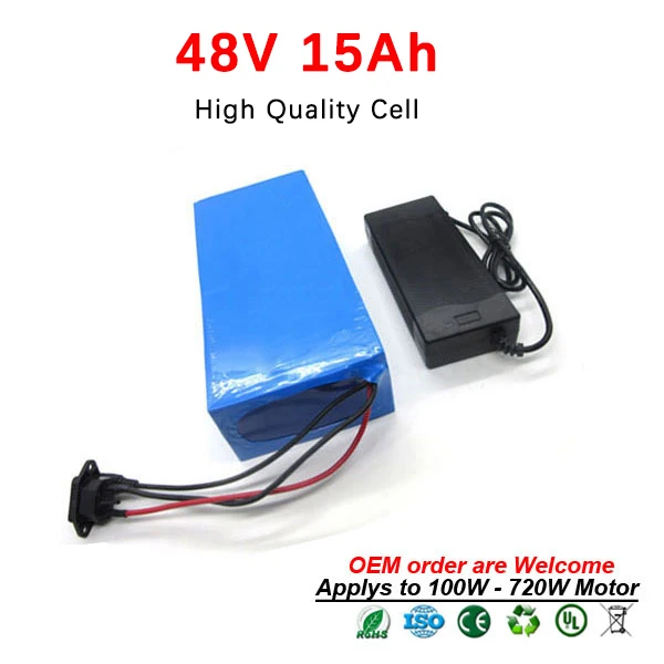 48V 720W литиевая батарея 15AH литий ионный аккумулятор 15Ah Электрический велосипед с