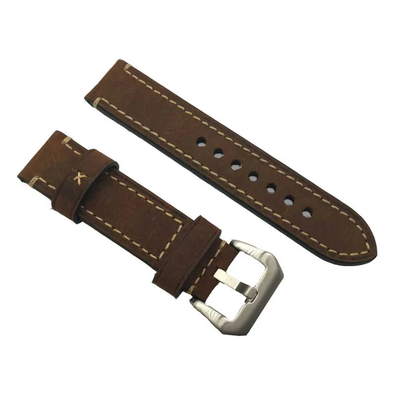 Ремешок из натуральной кожи для мужских часов Panerai толстый черный браслет
