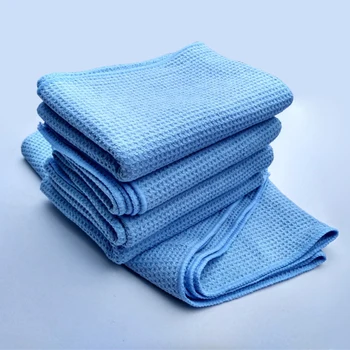 

BU-Bauty New Arrival Blue Water Magnet Microfiber Drying Towel with Waffle Weave Design for Car Bath Kitchen Dogs Car Cleaning
