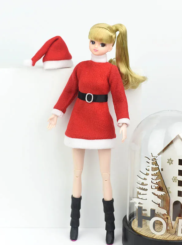 Наряд ручной работы для Blythe Doll Dress & Red Hat обувь на высоком каблуке одежда Барби 1/6