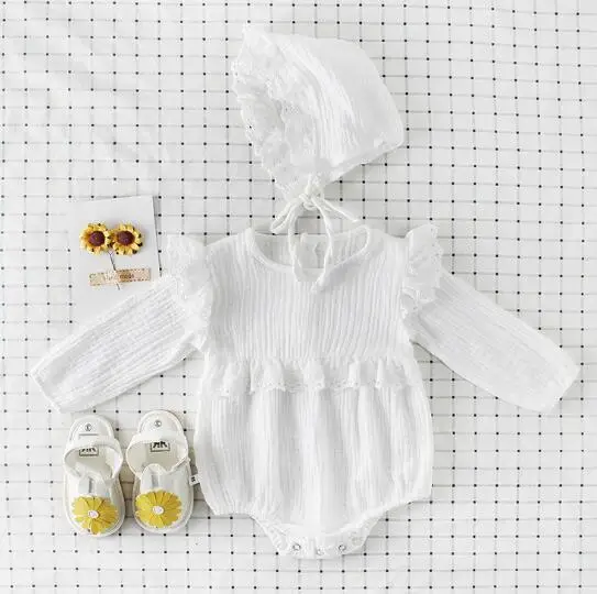 Детские боди в Корейском стиле, боди с длинными рукавами для маленьких девочек, новая одежда для маленьких мальчиков, одежда для новорожденных принцесс на день рождения - Цвет: White Romper