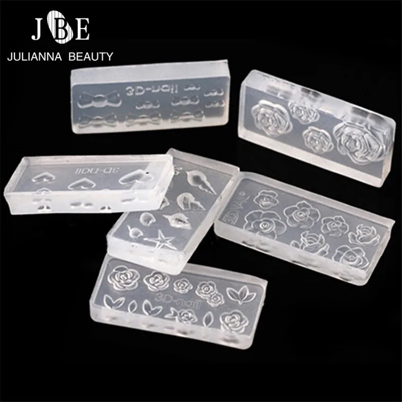 

10pcs 3D Acrylic Mold for Nail Templates Manicure DIY Nails Decoration Tool DIY Diamond Ice Cream Nail Art Templates