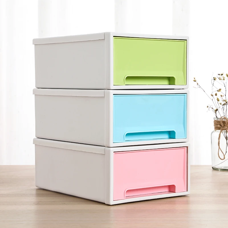 4 Color Plastic Storage Box Drawer Debris Cabinets Lattice Drawer