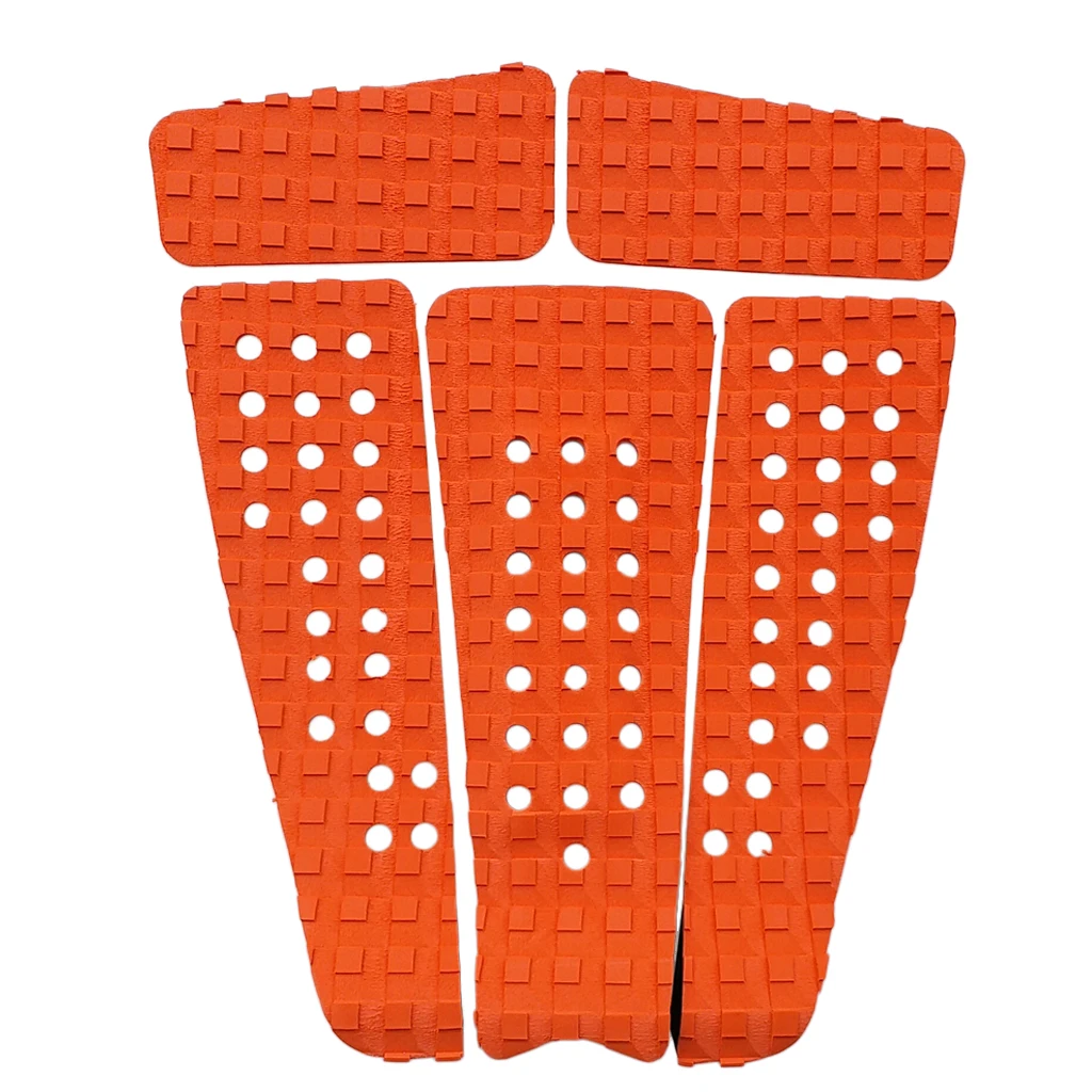 5 Pieces Square Grooved EVA Surfboard Skimboard Longboard SUP Traction Deck Grip Tail Pad Trimmable Sheet Accessories