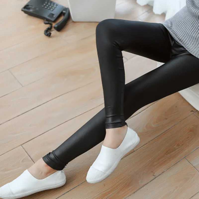 2019 Fashion Women PU Leather Pants High Elastic Waist Leggings Not Crack Slim Leather Leggings Skinny Fleece Trousers Leggings 2019 Fashion Women PU Leather Pants High Elastic Waist Leggings Not Crack Slim Leather Leggings Skinny Fleece Trousers Leggings