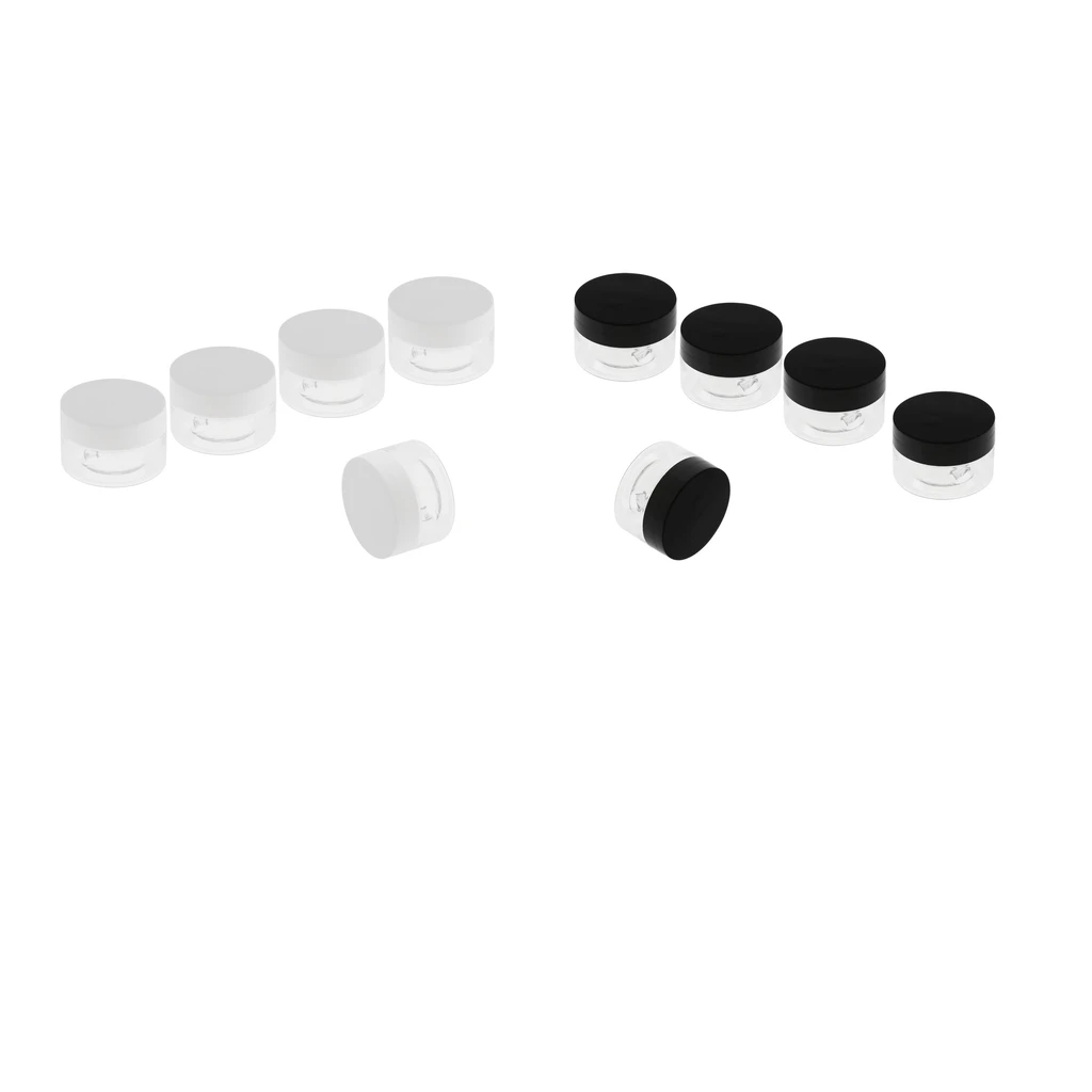 10x Jar Cosmetic Sample Clear PET Plastic Containers, Empty Round Containers & Lids 30g for Lip Balm Make Up Eye Shadow Powder